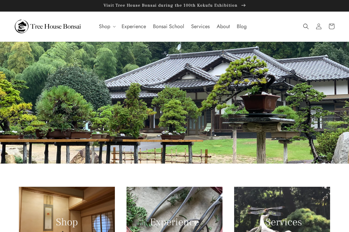 Tree House Bonsai homepage screenshot