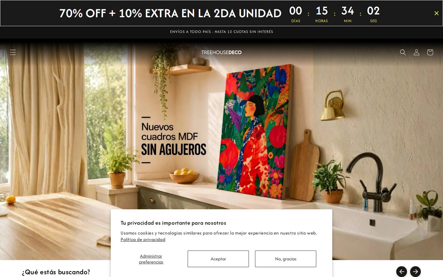 treehousedeco.com homepage screenshot