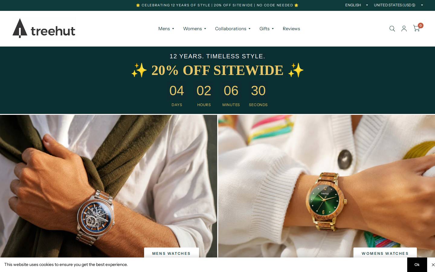 Treehut homepage screenshot