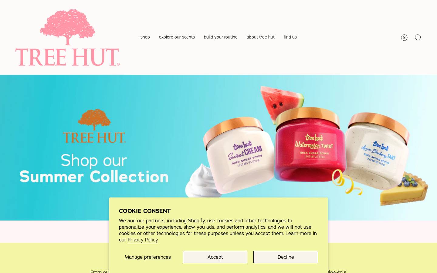 treehutshea.com homepage screenshot