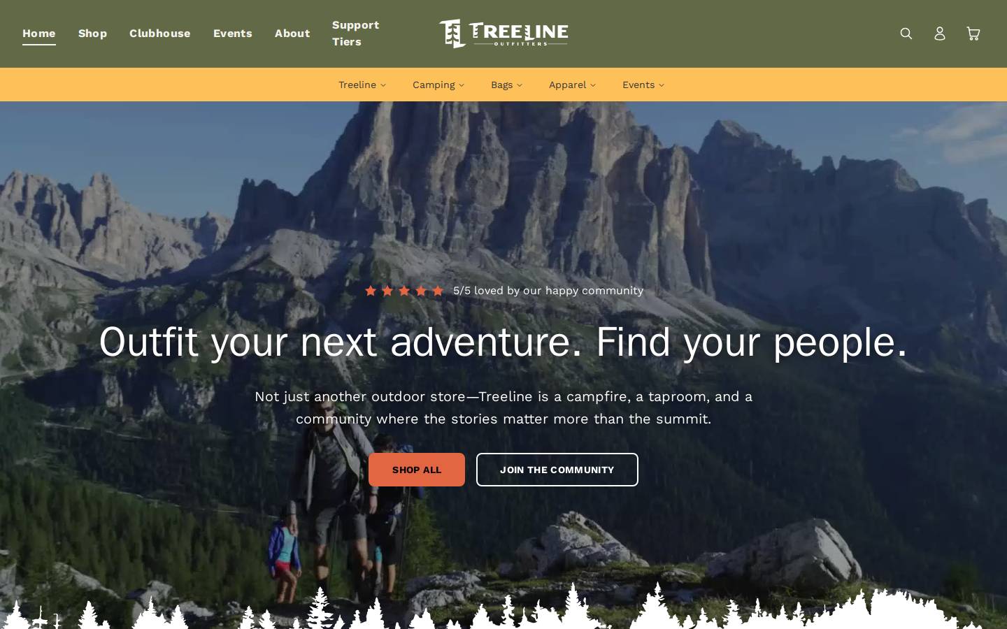 treelineoutfittersco.com homepage screenshot