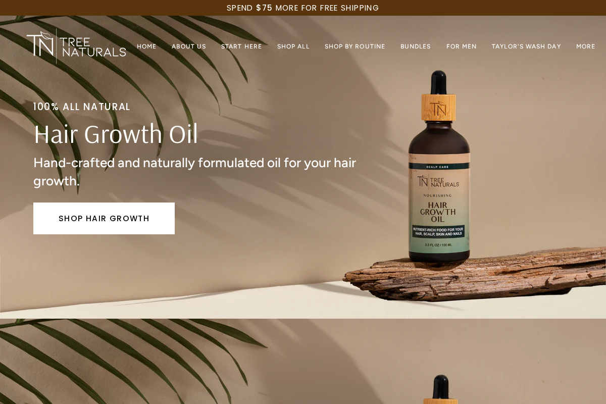 treenaturals.com homepage screenshot