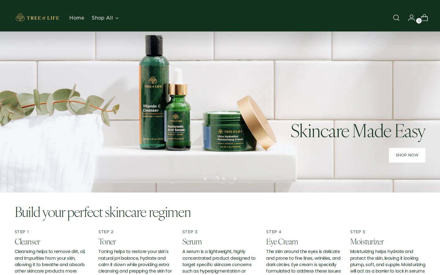 treeoflifebeauty.com homepage screenshot