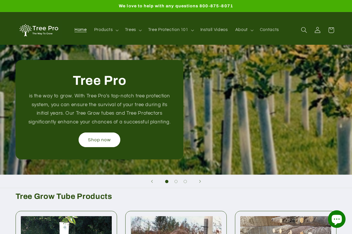 Tree Pro homepage screenshot