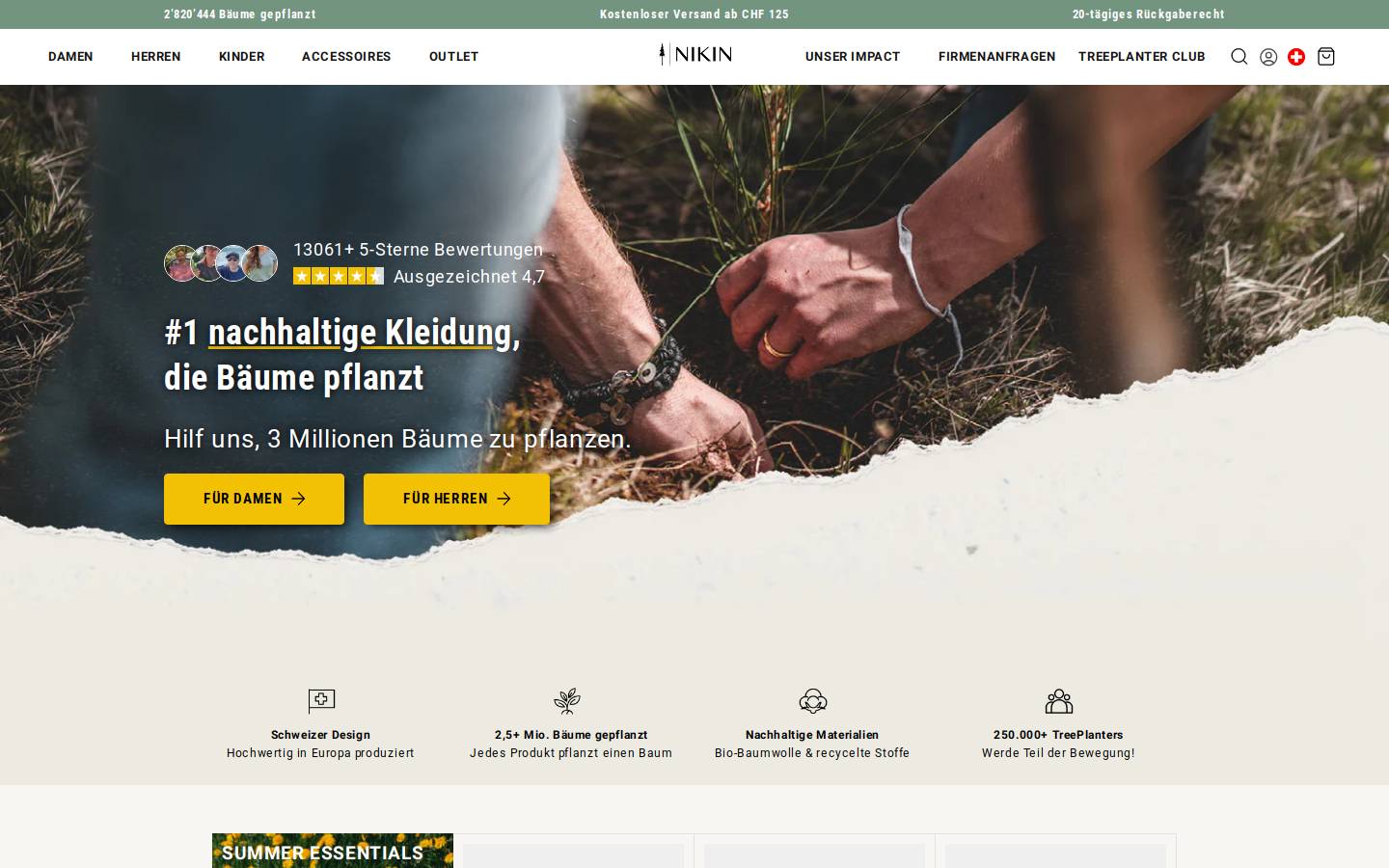 treeshirt.ch homepage screenshot