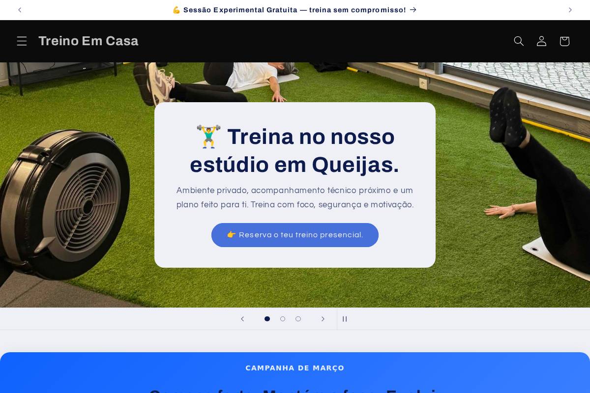 treinoemcasa.com homepage screenshot