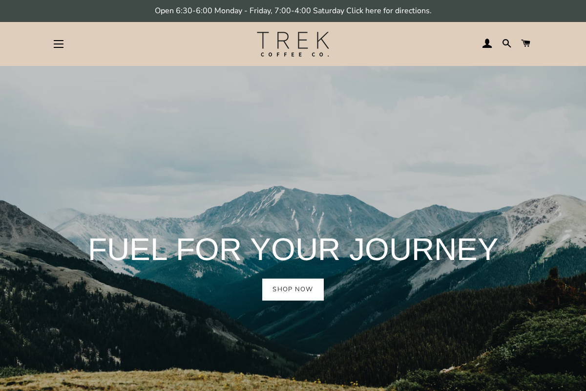 trekcoffeecompany.com homepage screenshot
