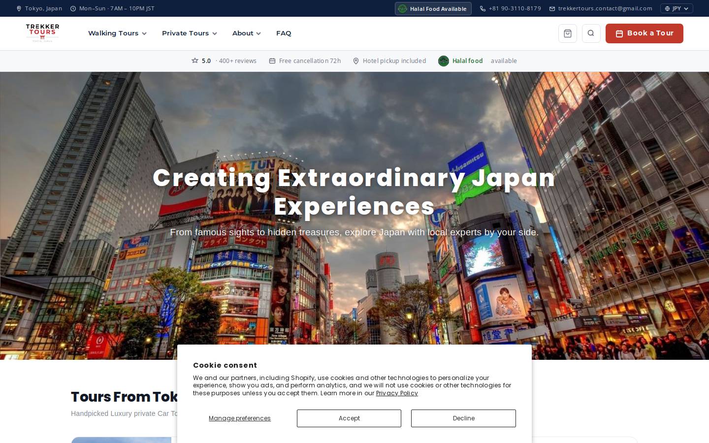 trekkertours.com homepage screenshot