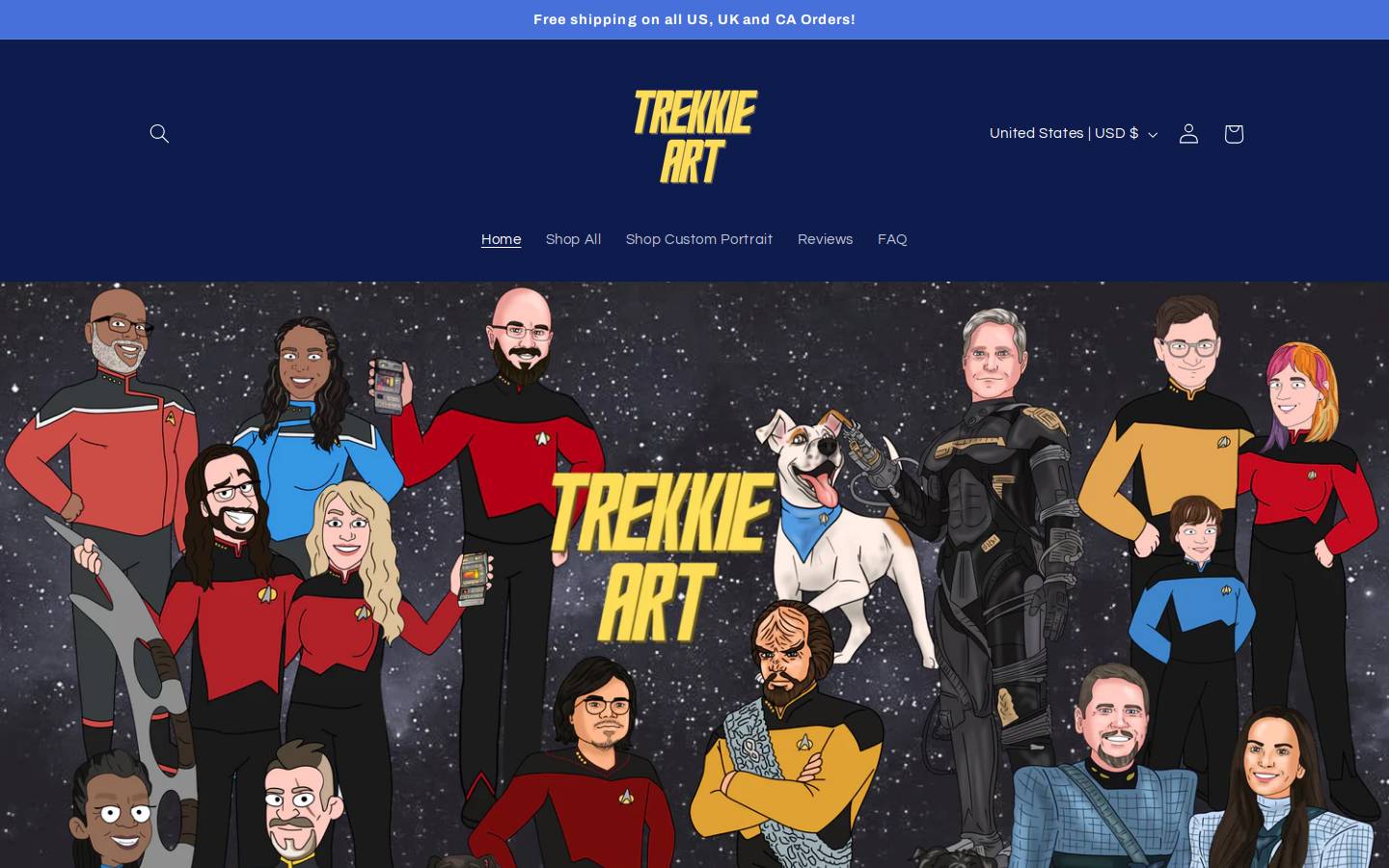 trekkieart.com homepage screenshot