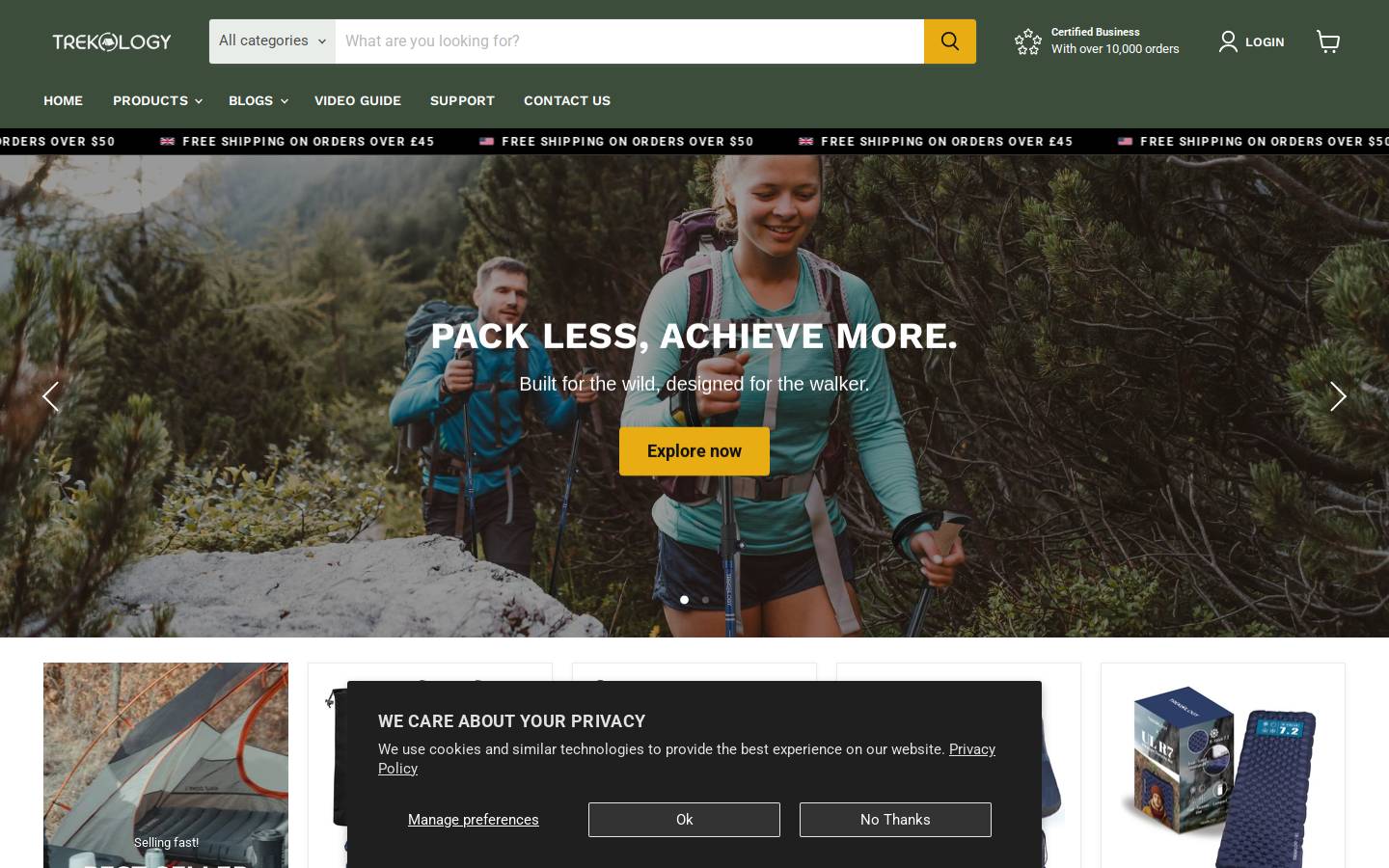 trekology.com homepage screenshot