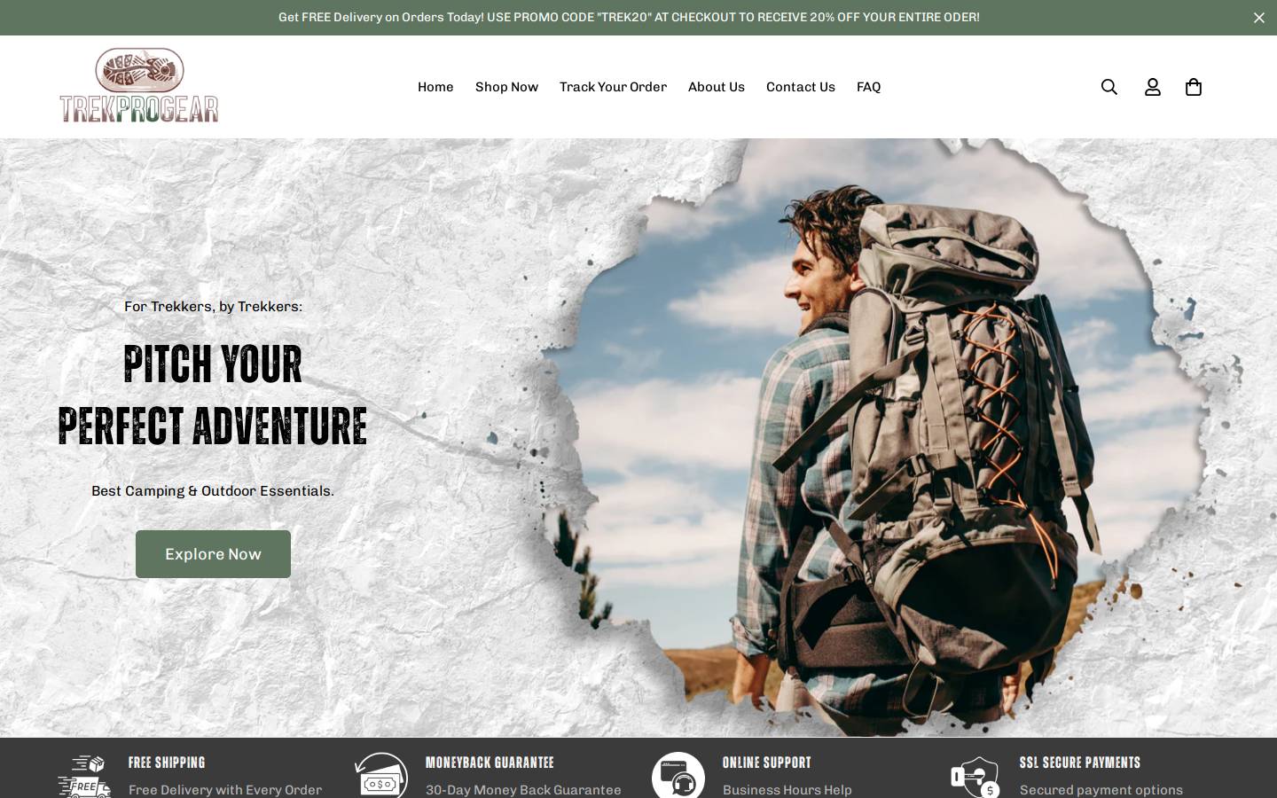 trekprogear.com homepage screenshot