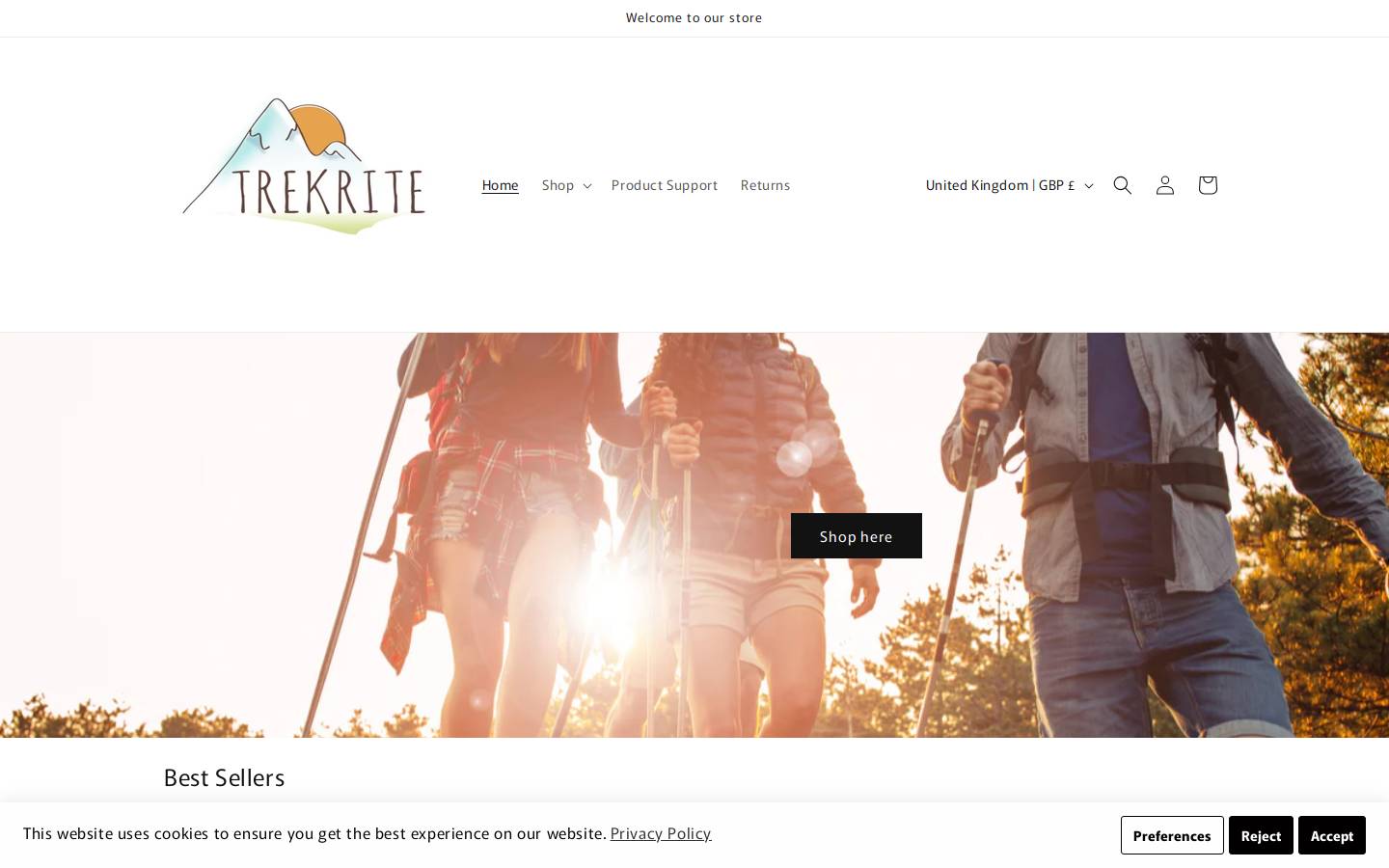 trekrite.co.uk homepage screenshot