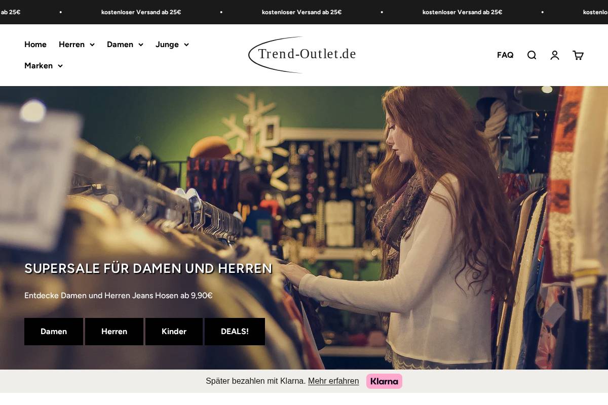 trend-outlet.de homepage screenshot