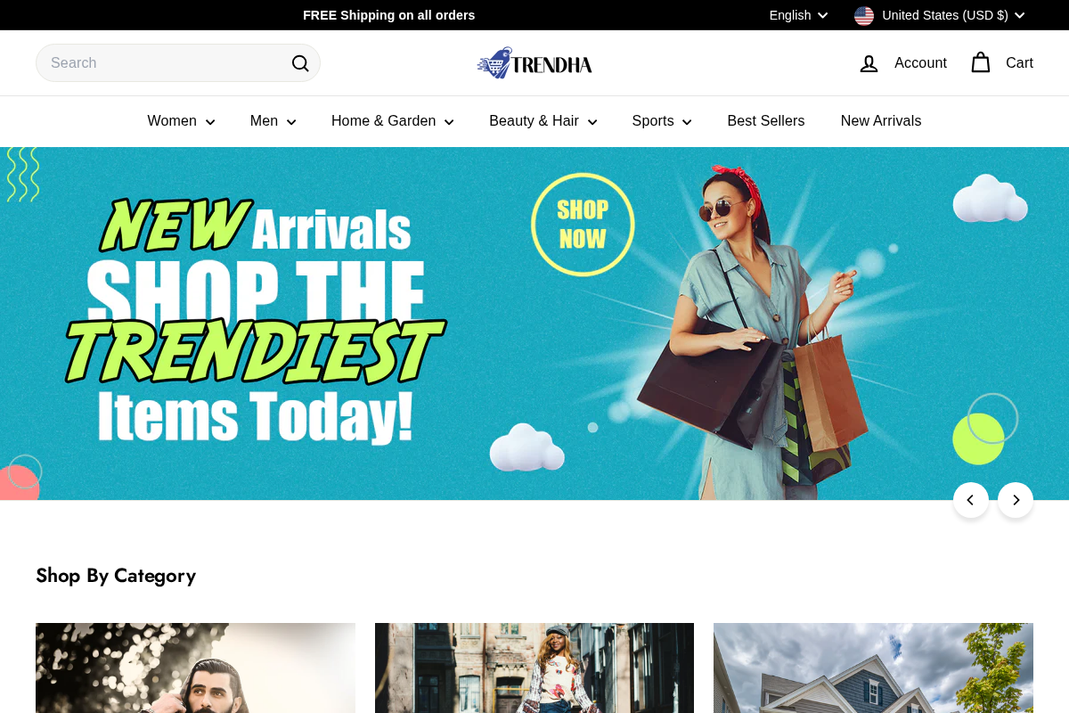 trendha.com homepage screenshot