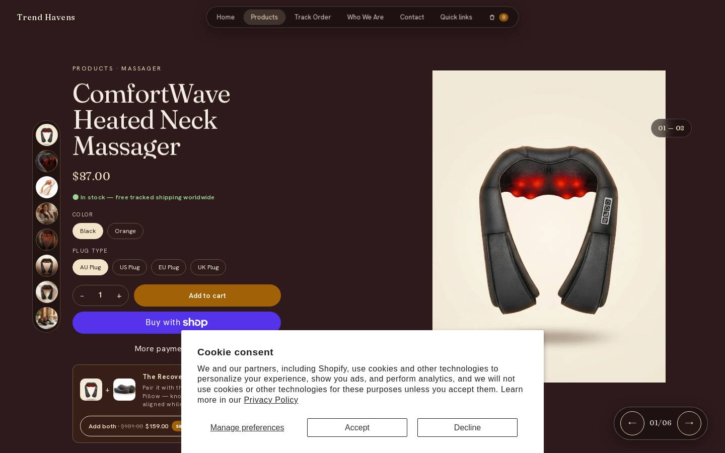 trendhavens.store homepage screenshot