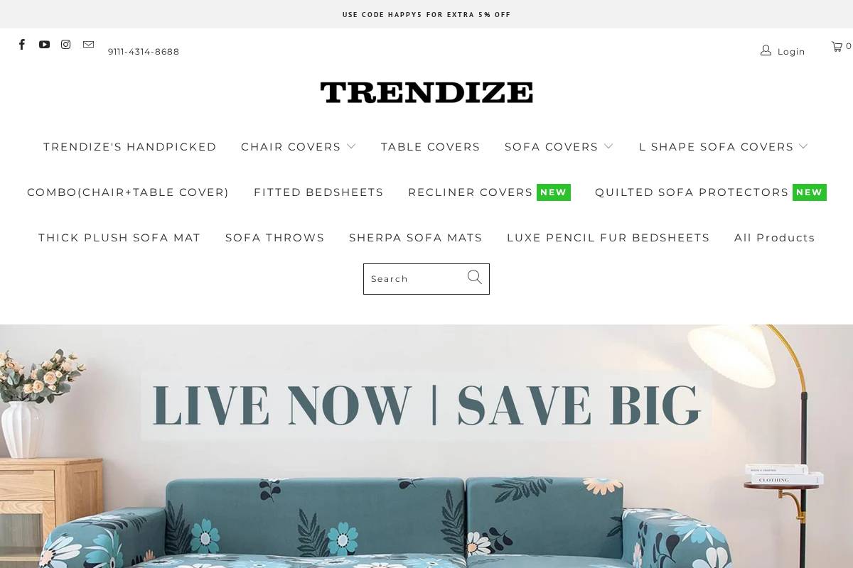 trendize.in homepage screenshot