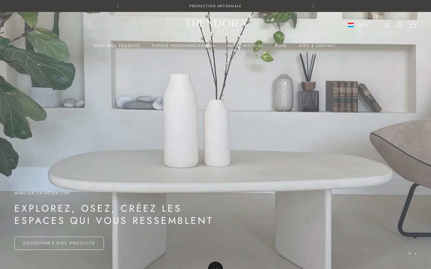 trendoracollection.com homepage screenshot