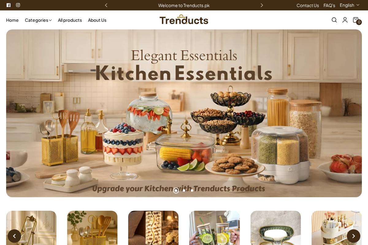 trenducts.pk homepage screenshot