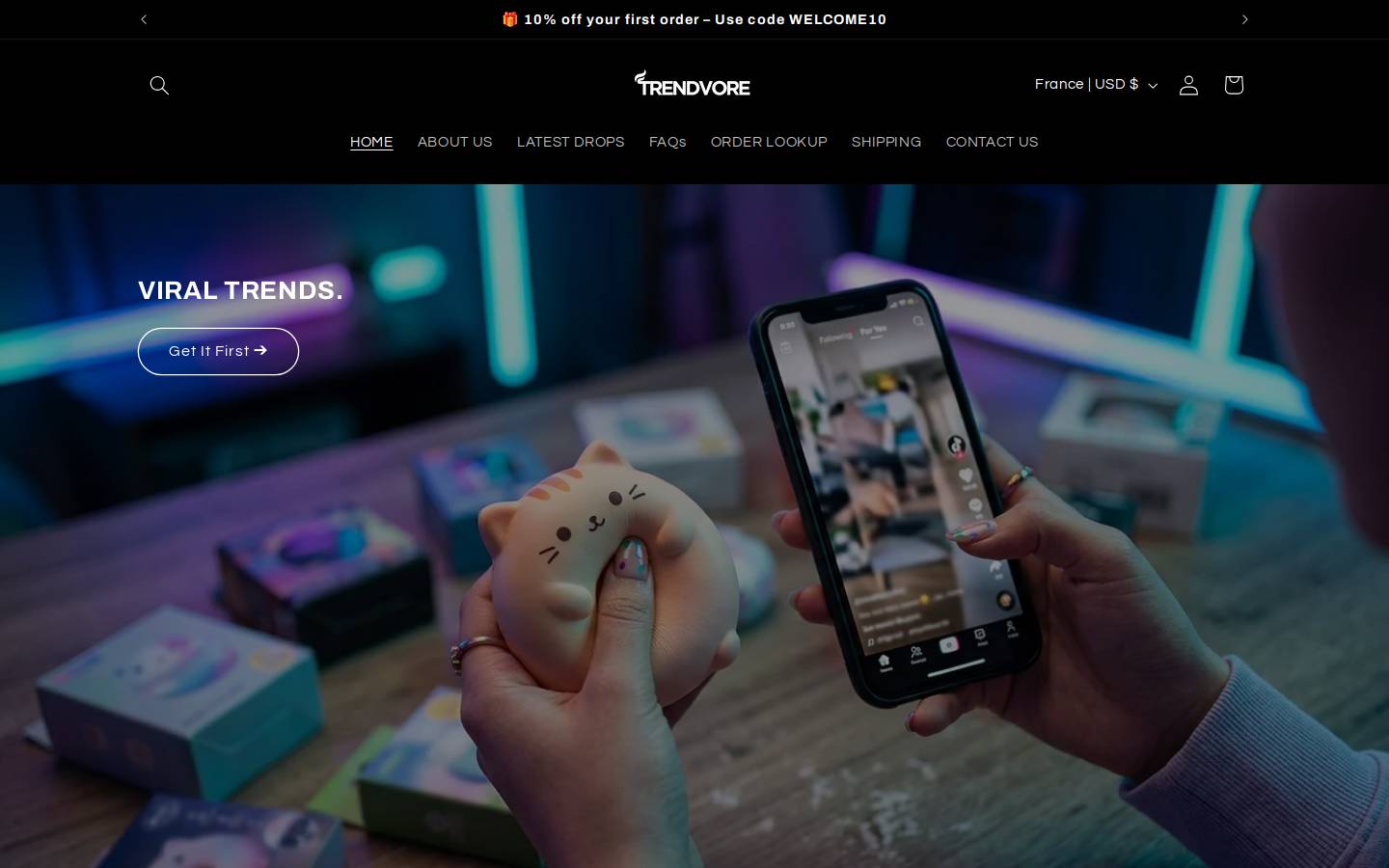 trendvore.com homepage screenshot