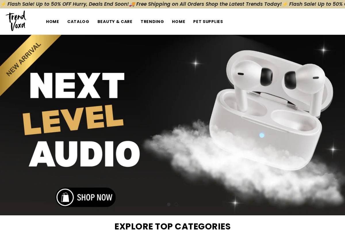 trendvoxa.com homepage screenshot