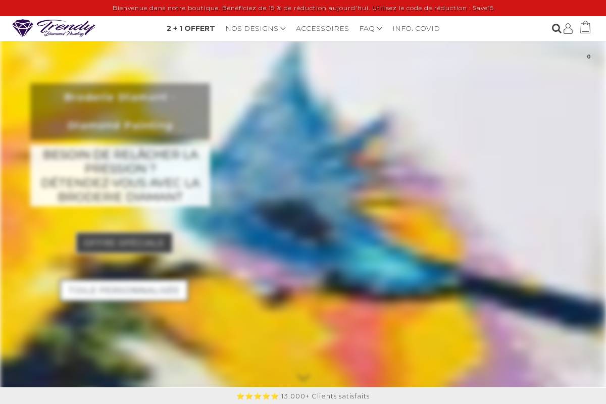 Trendy Diamond-painting homepage screenshot