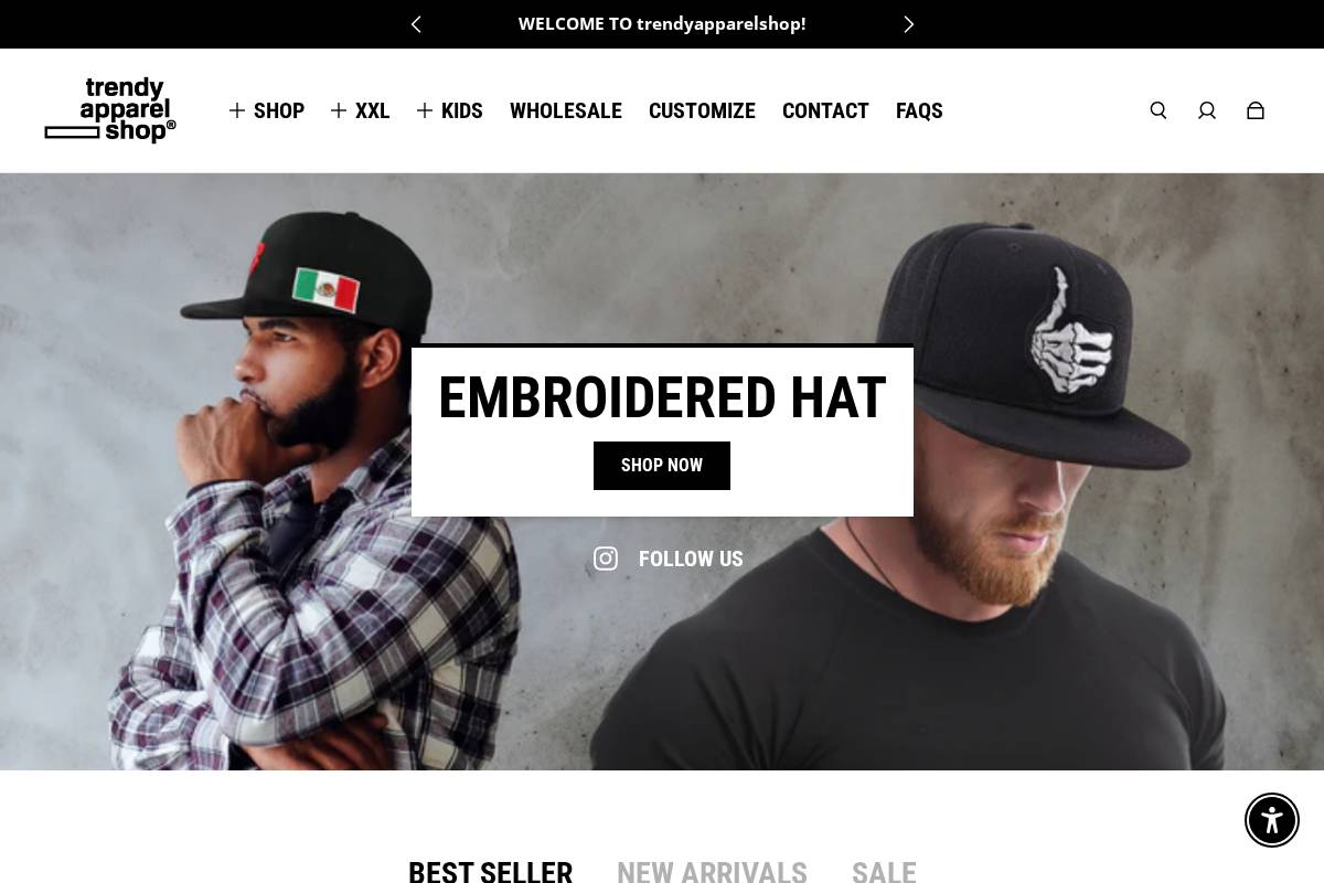 trendyapparelshop.com homepage screenshot