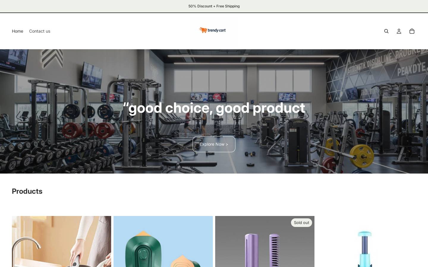 trendycarts.co.in homepage screenshot