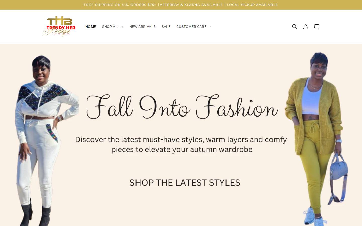 trendyherboutique.com homepage screenshot