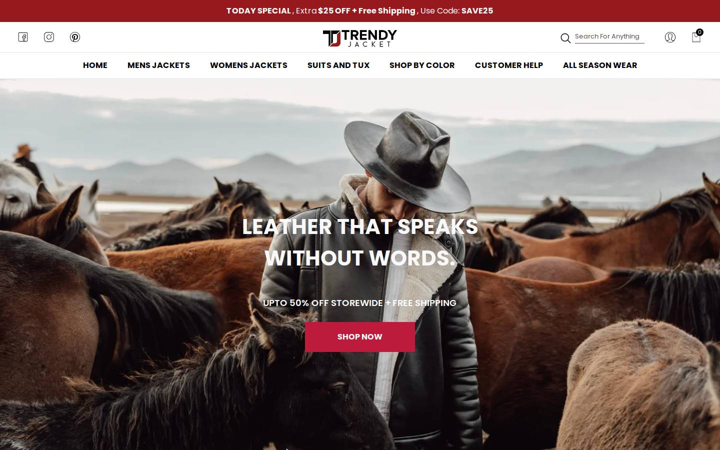 Trendyjacket homepage screenshot