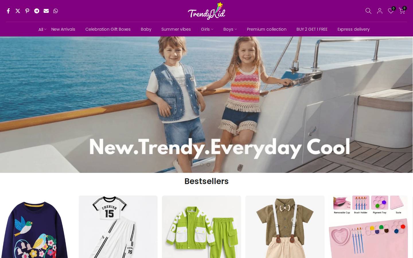 trendykid.in homepage screenshot