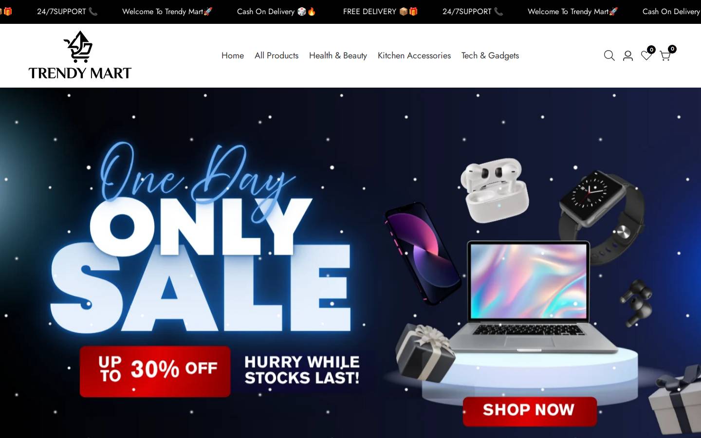 trendymarts.store homepage screenshot