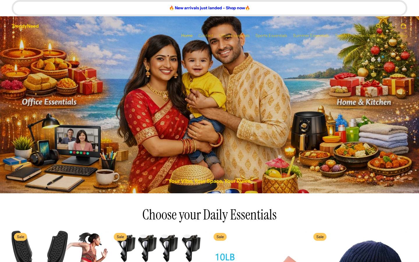 trendyneed.in homepage screenshot