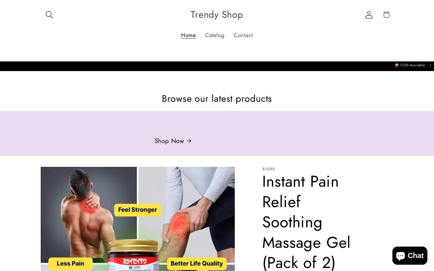 trendyshop.live homepage screenshot