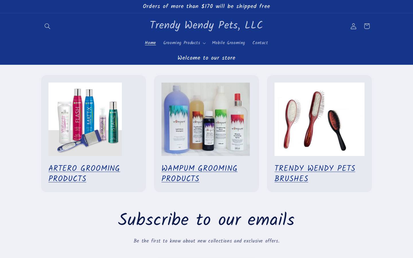 trendywendypets.com homepage screenshot