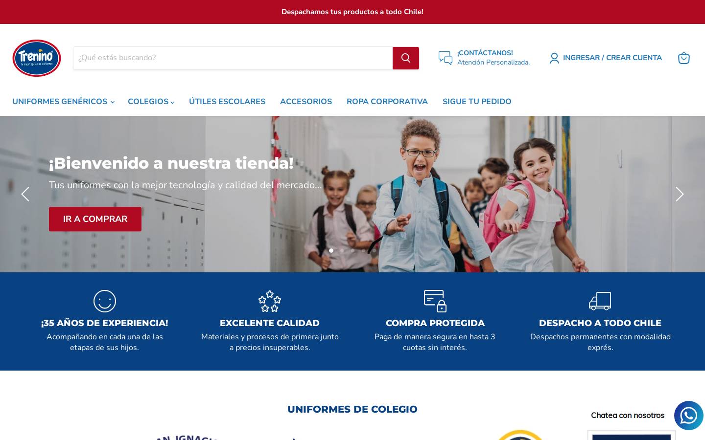 trenino.cl homepage screenshot