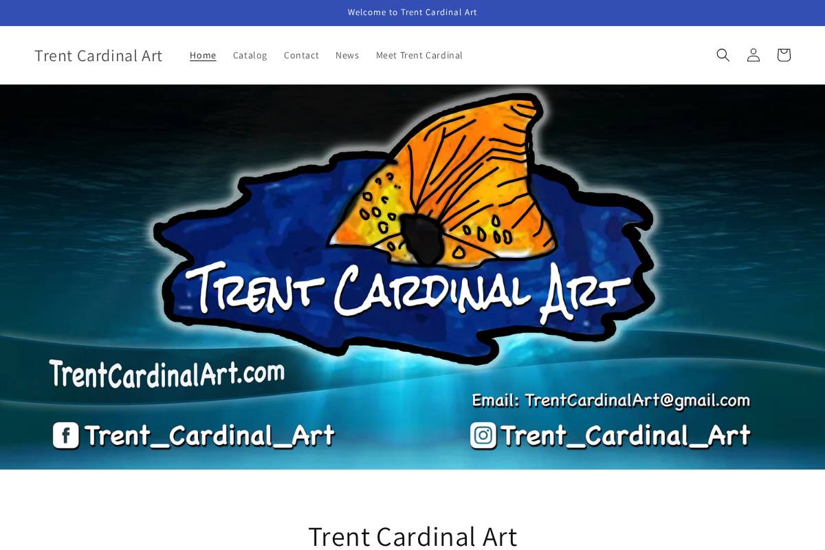 trentcardinalart.com homepage screenshot