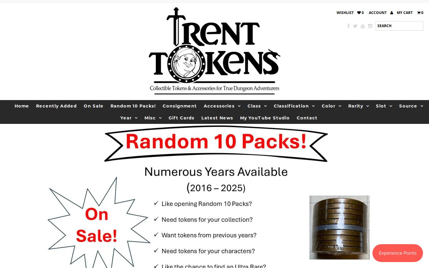 trenttokens.com homepage screenshot