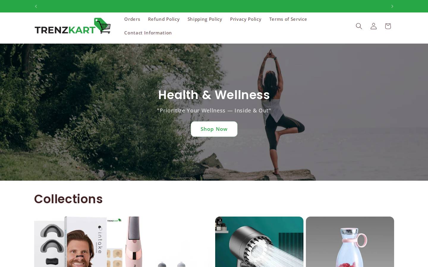 trenzkart.in homepage screenshot