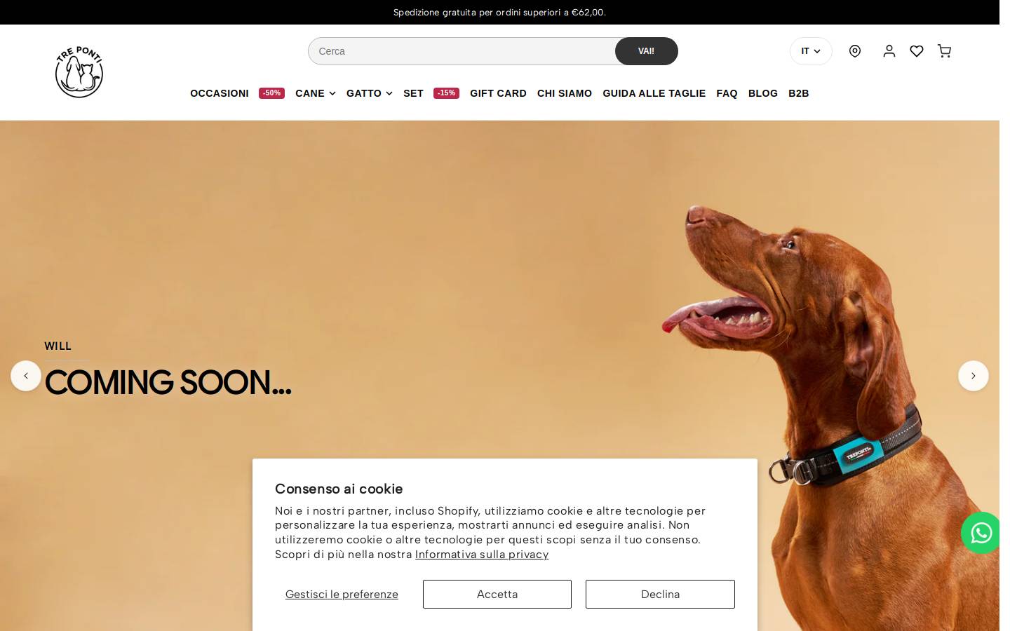 Tre Ponti homepage screenshot