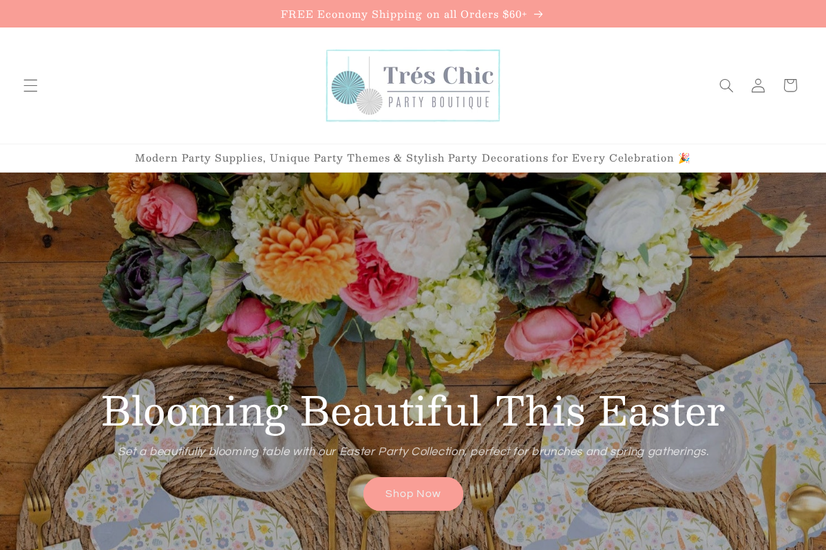 treschicparty.com homepage screenshot