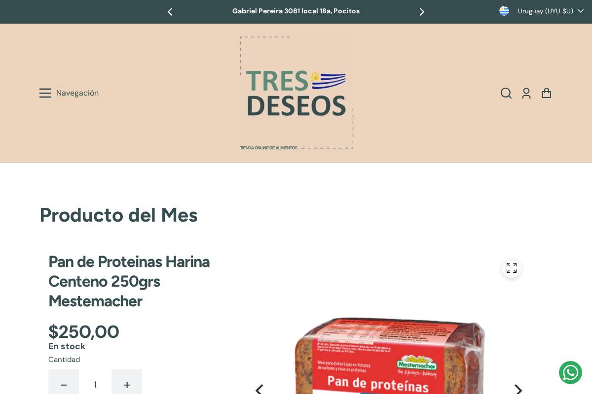 tresdeseosuy.com homepage screenshot