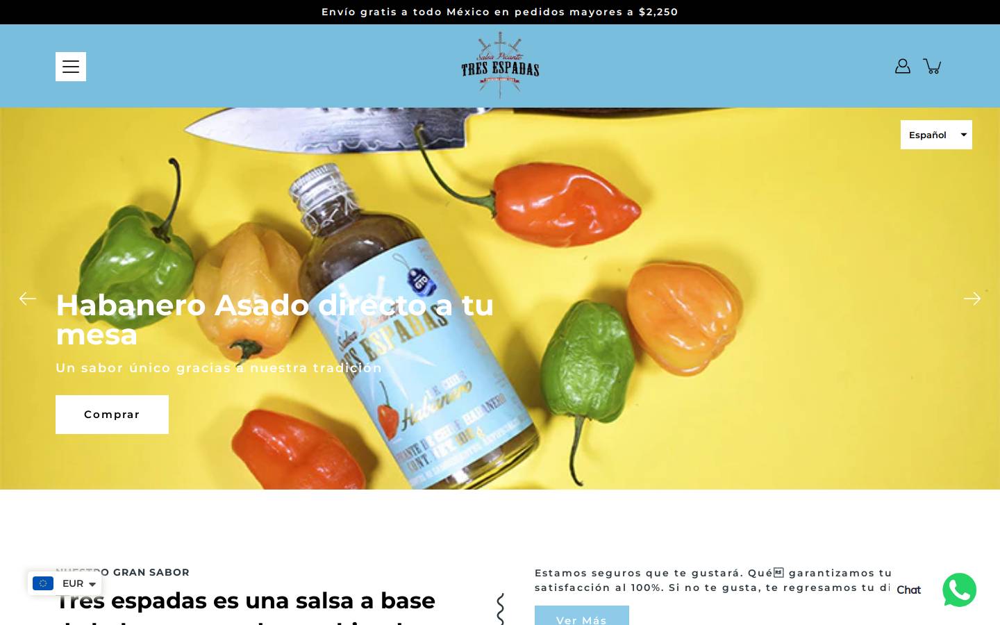 tresespadas.com homepage screenshot