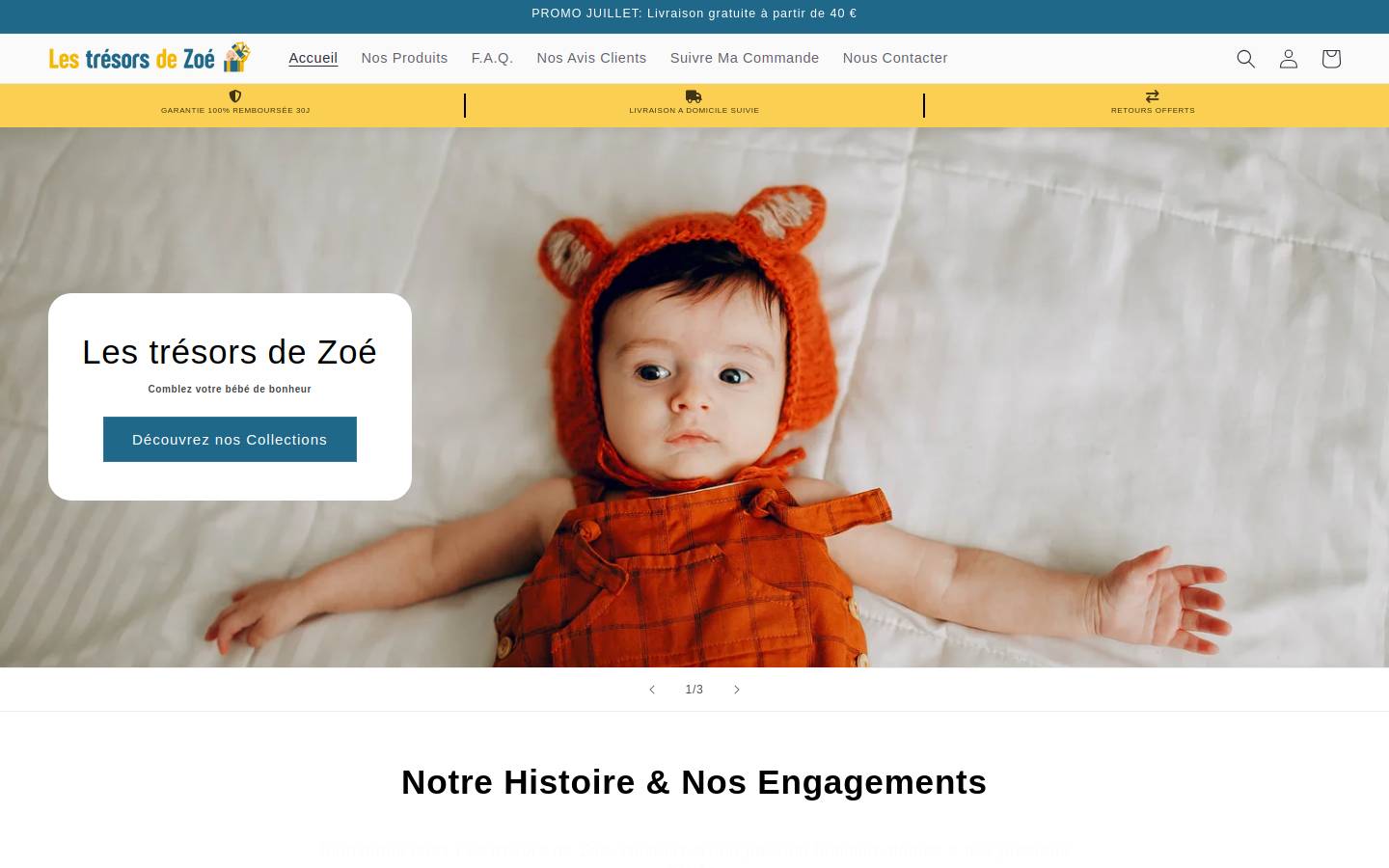 tresorsdezoe.com homepage screenshot