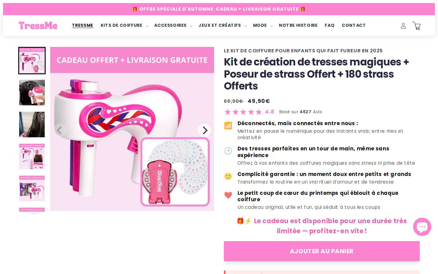 tressme.fr homepage screenshot