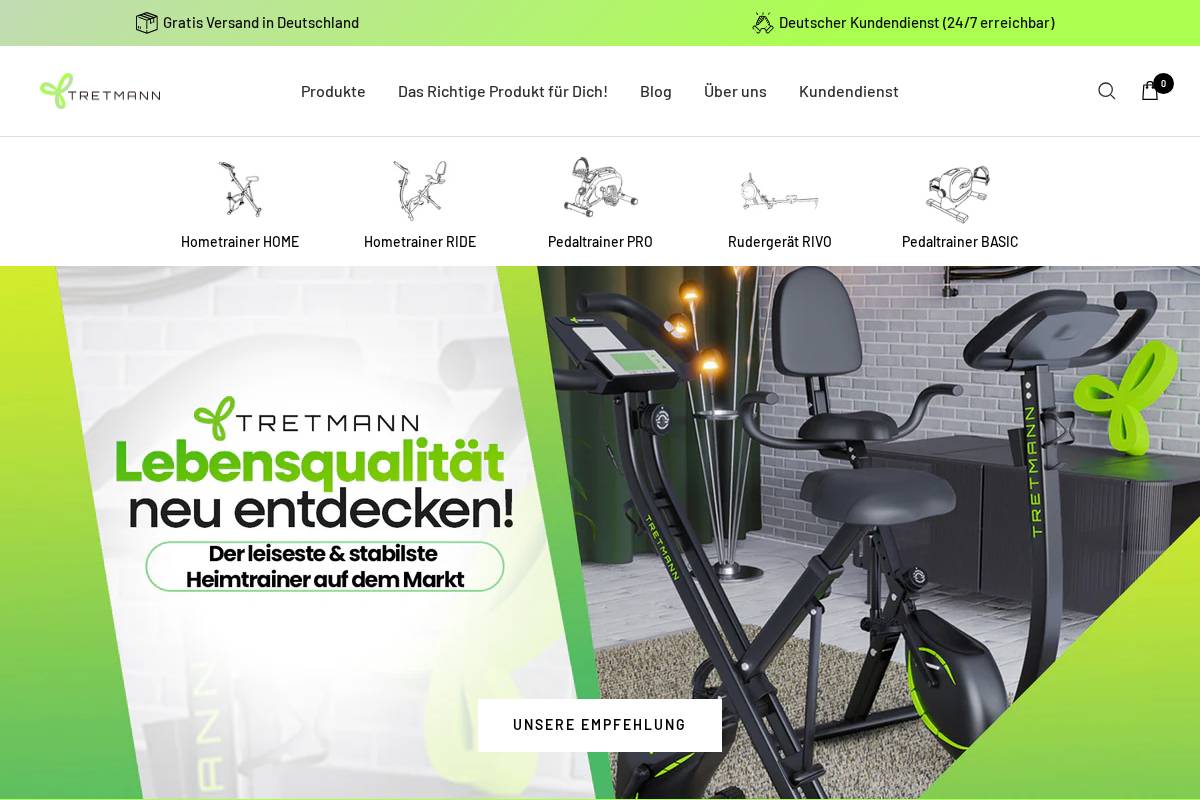 Tretmann homepage screenshot