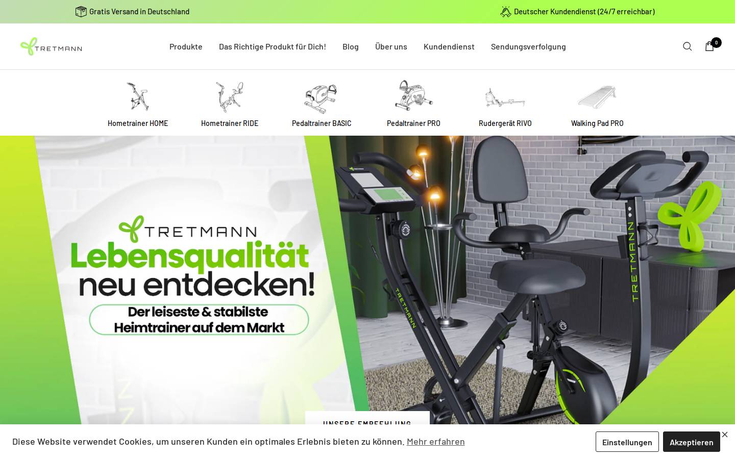 Tretmann homepage screenshot