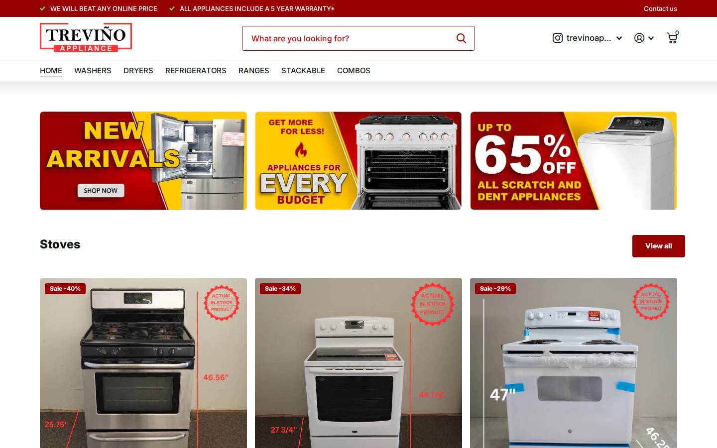 trevinofurniture.com homepage screenshot