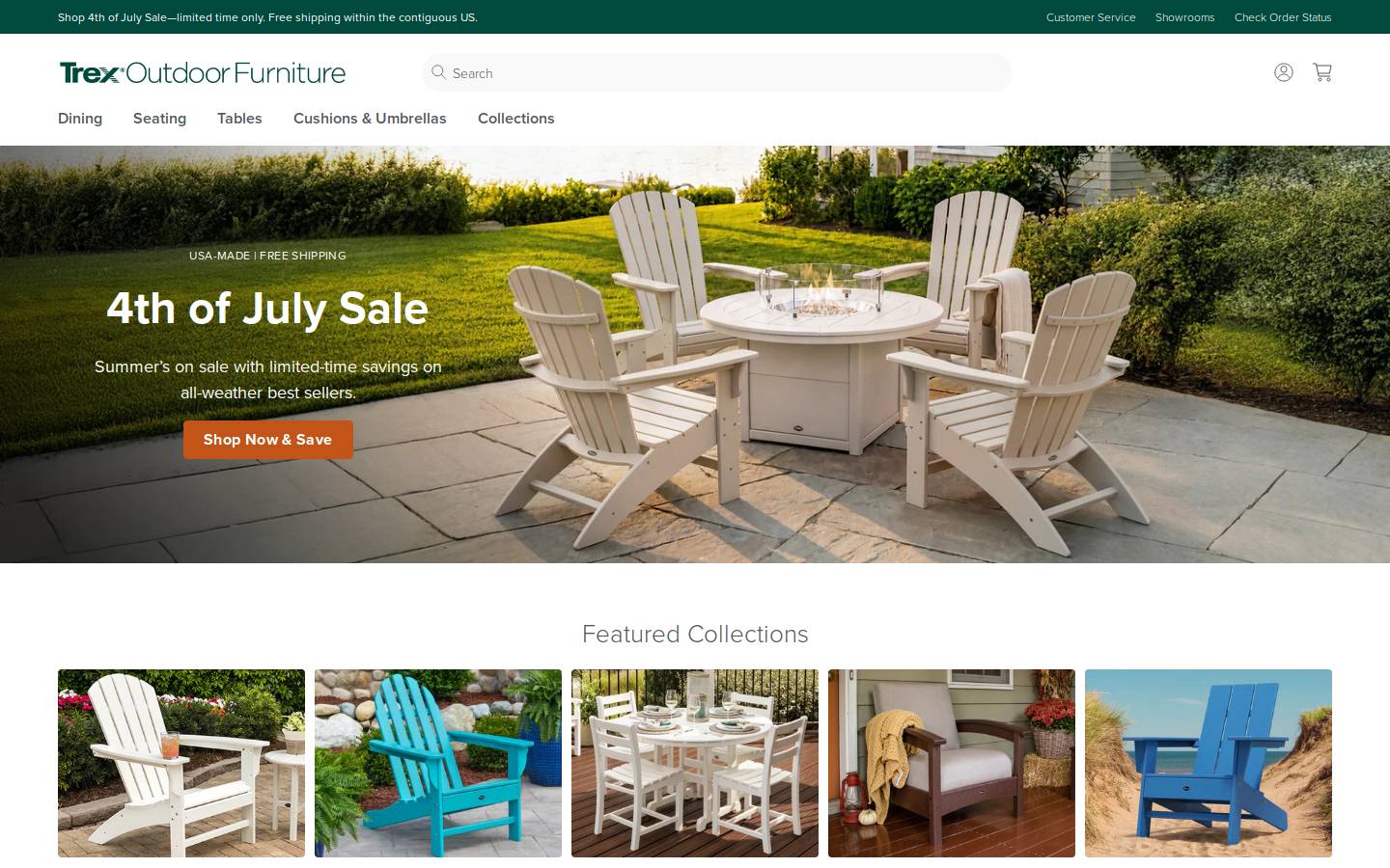 Trexfurniture homepage screenshot