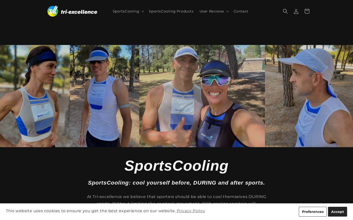 Tri Excellence homepage screenshot