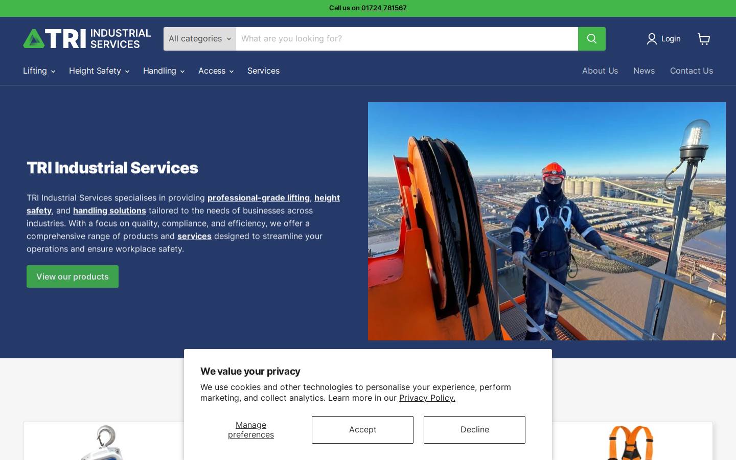 tri-services.co.uk homepage screenshot